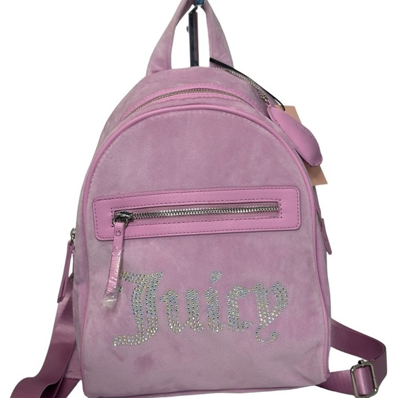 Juicy Couture Handbags - JUICY COUTURE Big Spender Velour Backpack Fondant Pink Brand New With Tags(D253)